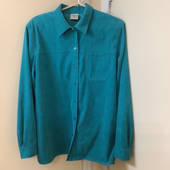 Allison Daley Tops - ALLISON DALEY Jacket Shacket long sleeve Shirt Size 16 GreenBlue
